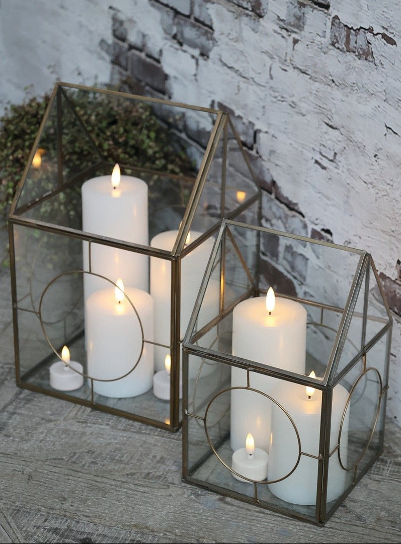 Brass Candle House with circles, Large