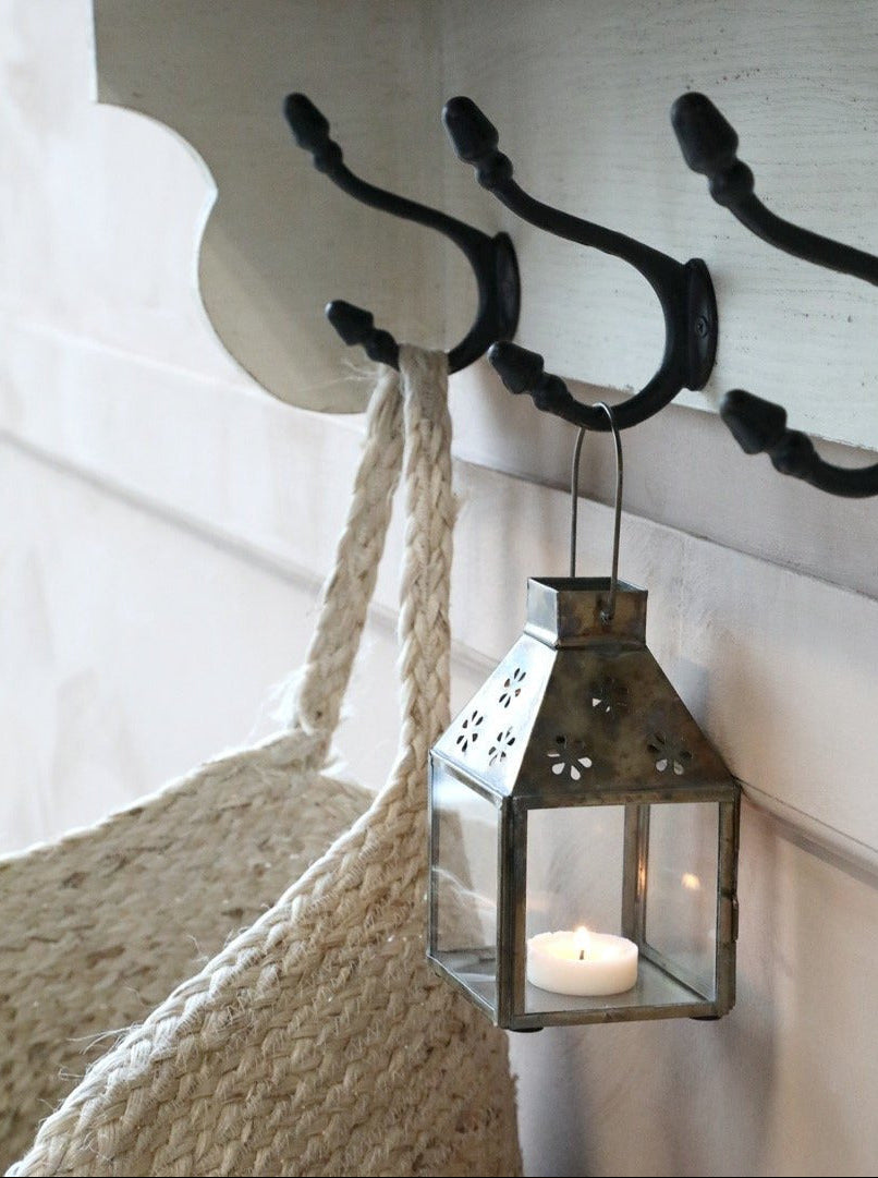 Brass Lantern With Cut-out Flowers, Small