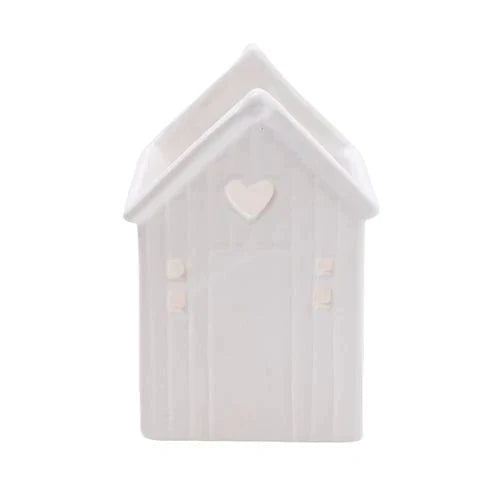 Beach Hut Tealight Holder White