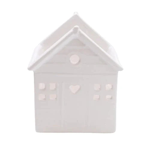 Beach Hut Wide Tealight Holder in White