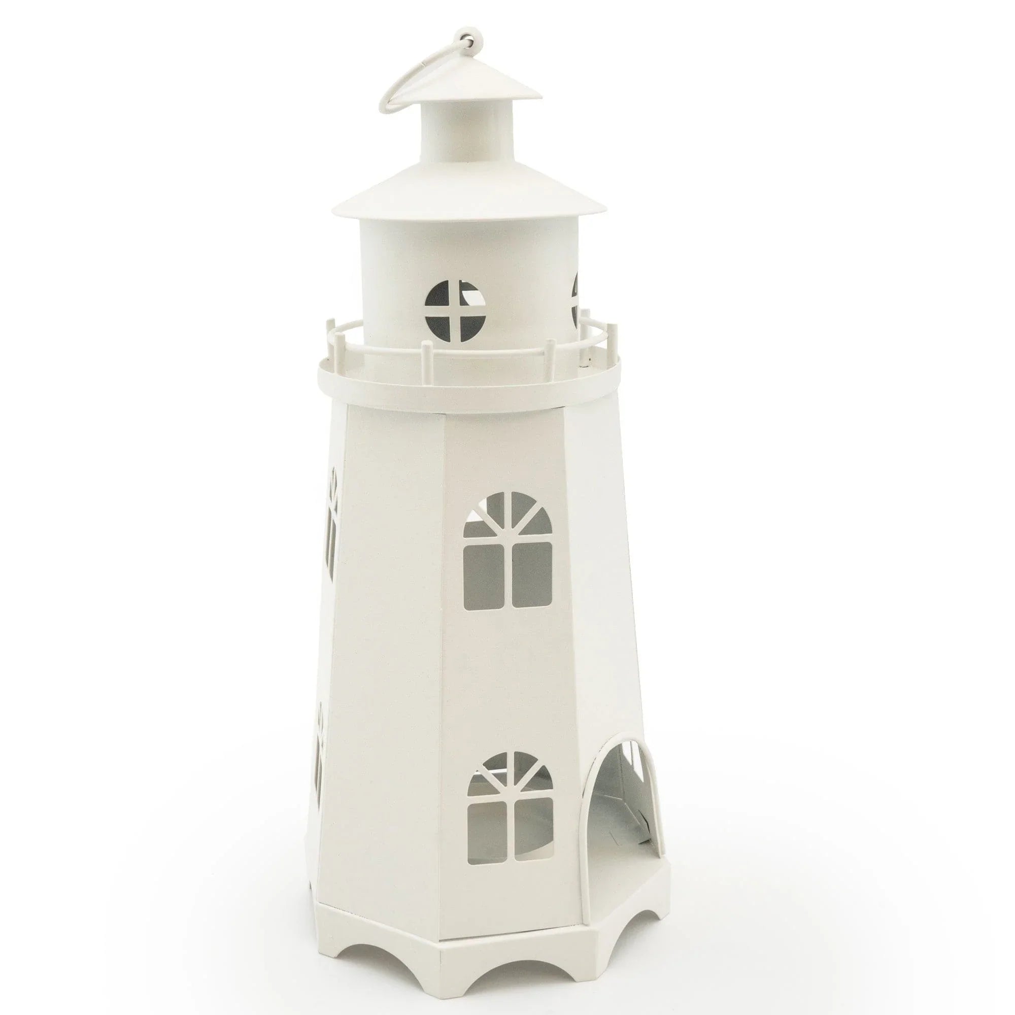 Metal Lighthouse Lantern - Matt White 31.5cm
