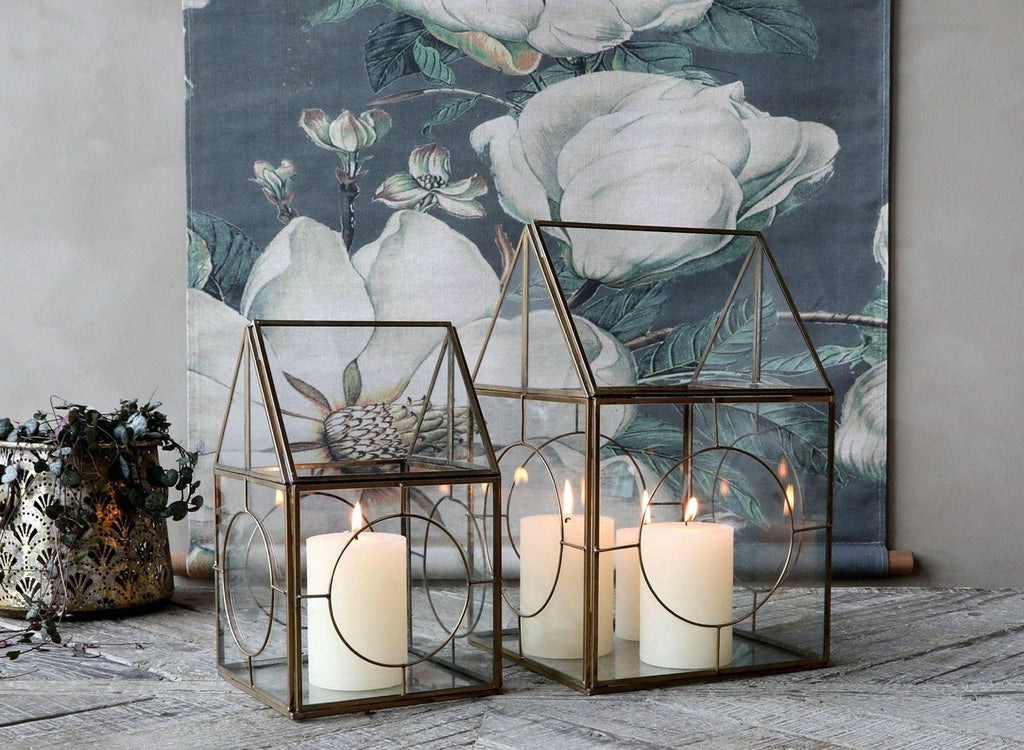 Brass Candle House with circles, Large