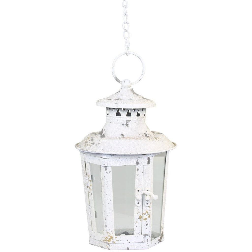 Chic Antique Vintage White Hanging Lantern