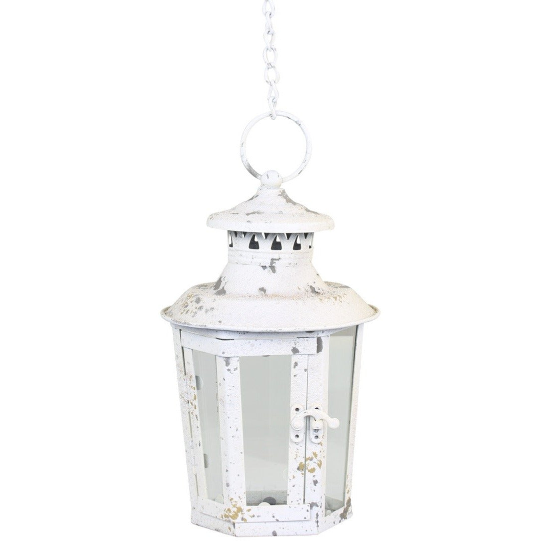 Chic Antique Vintage White Hanging Lantern