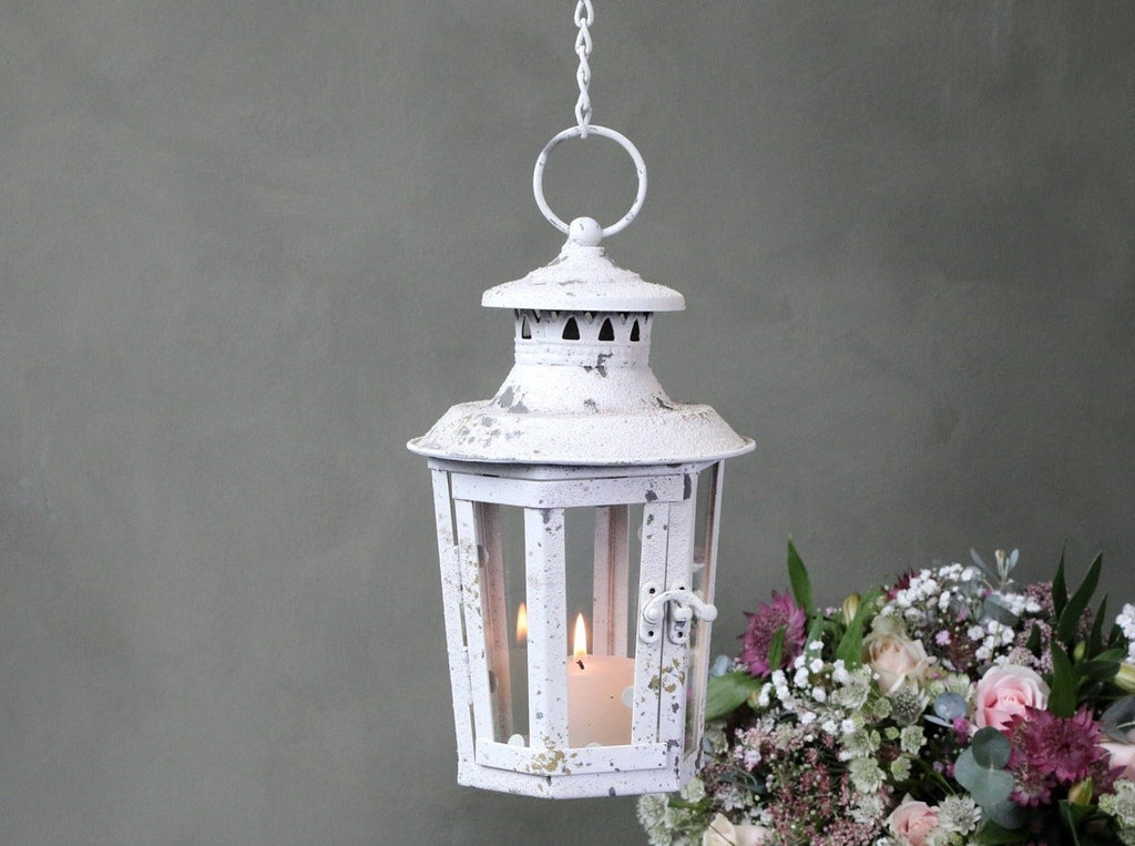 Chic Antique Vintage White Hanging Lantern