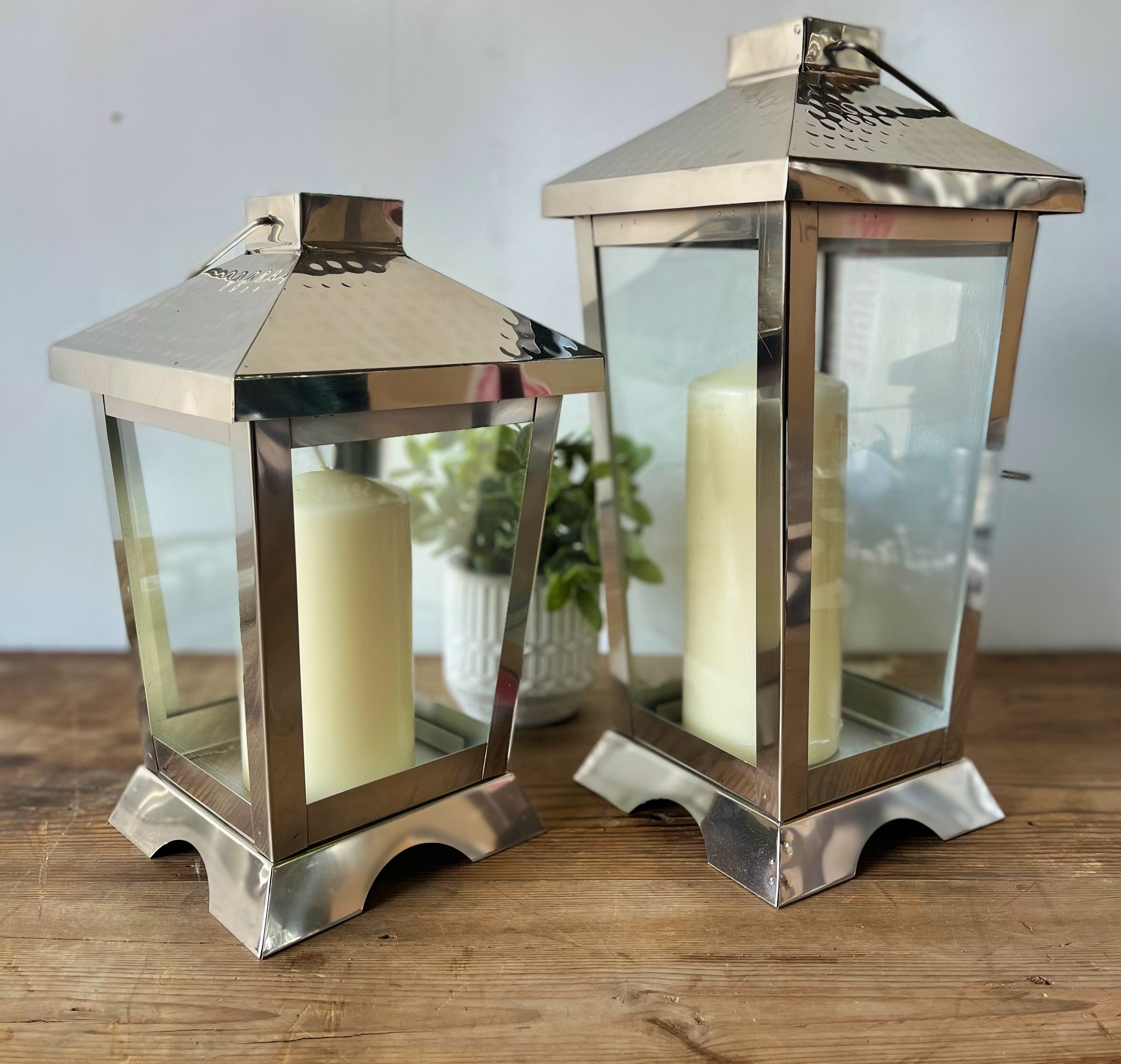 Neil Stainless Steel Hanging Lantern Medium