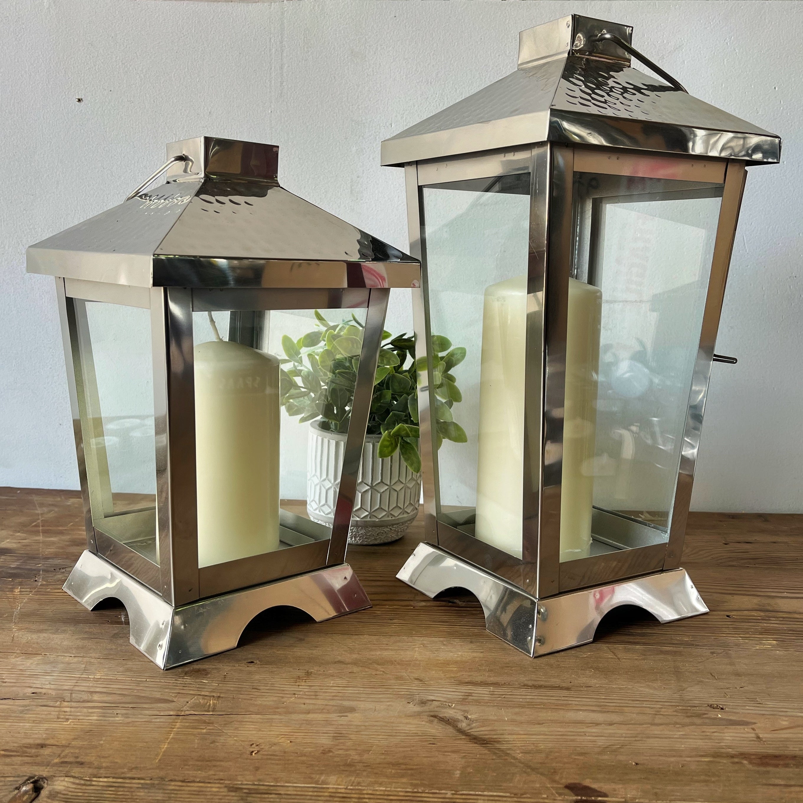 Neil Stainless Steel Hanging Lantern Medium