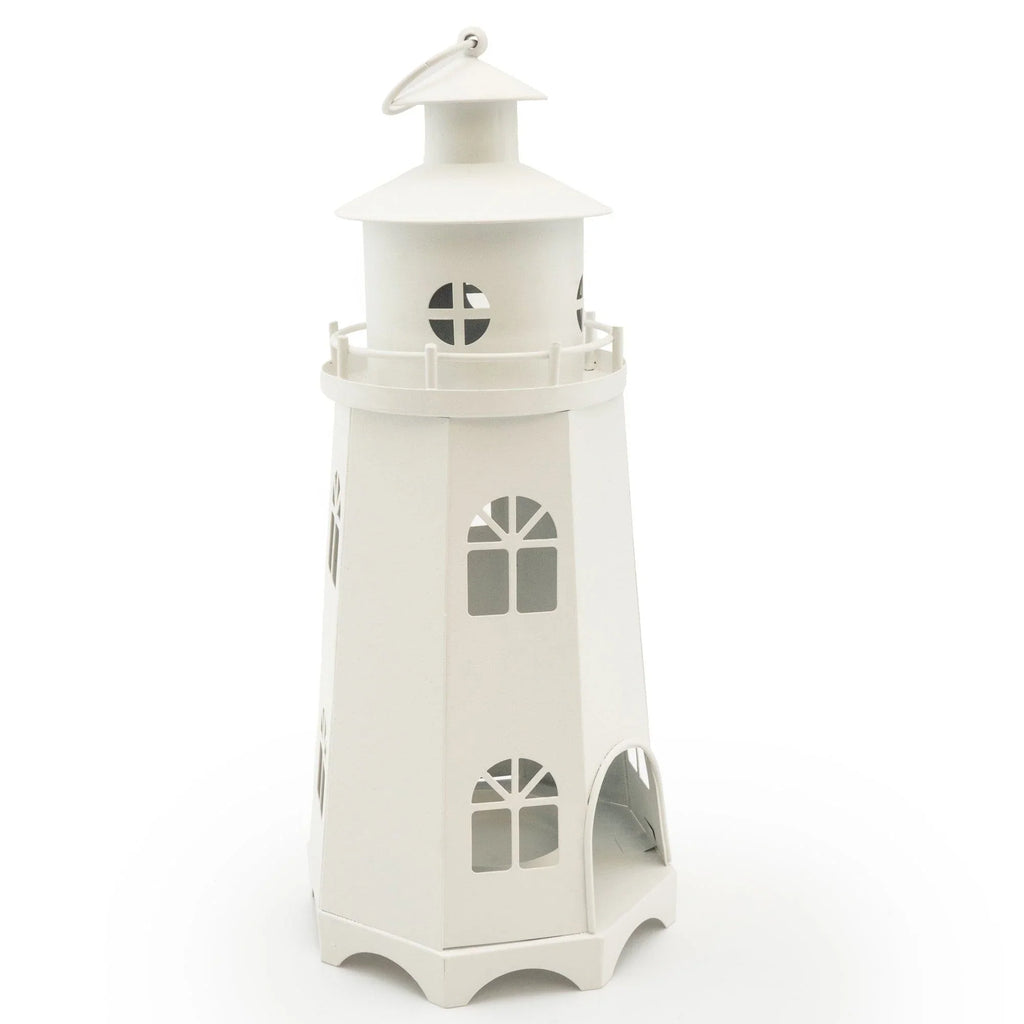 Metal Lighthouse Lantern - Matt White 31.5cm
