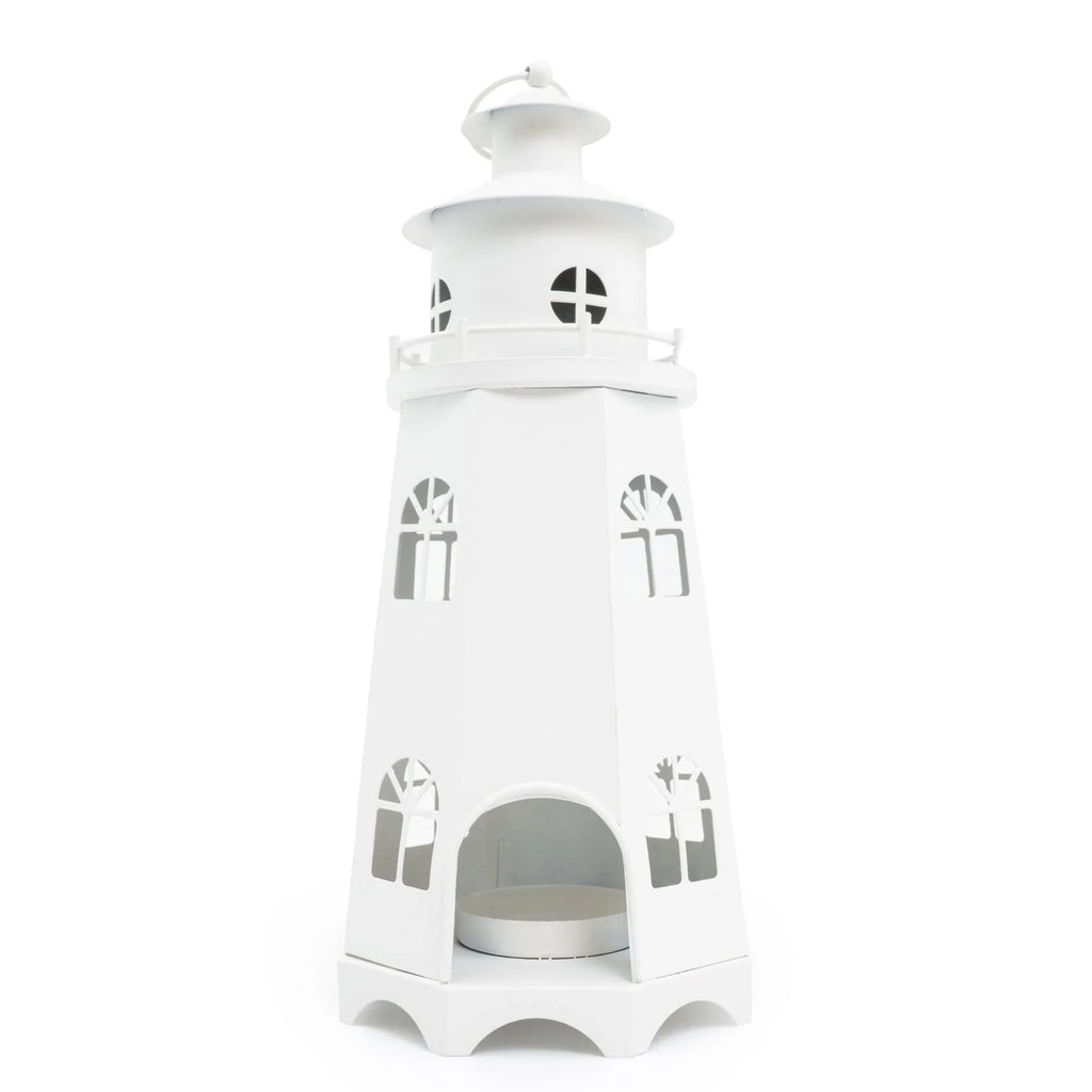 Metal Lighthouse Lantern - Matt White 31.5cm