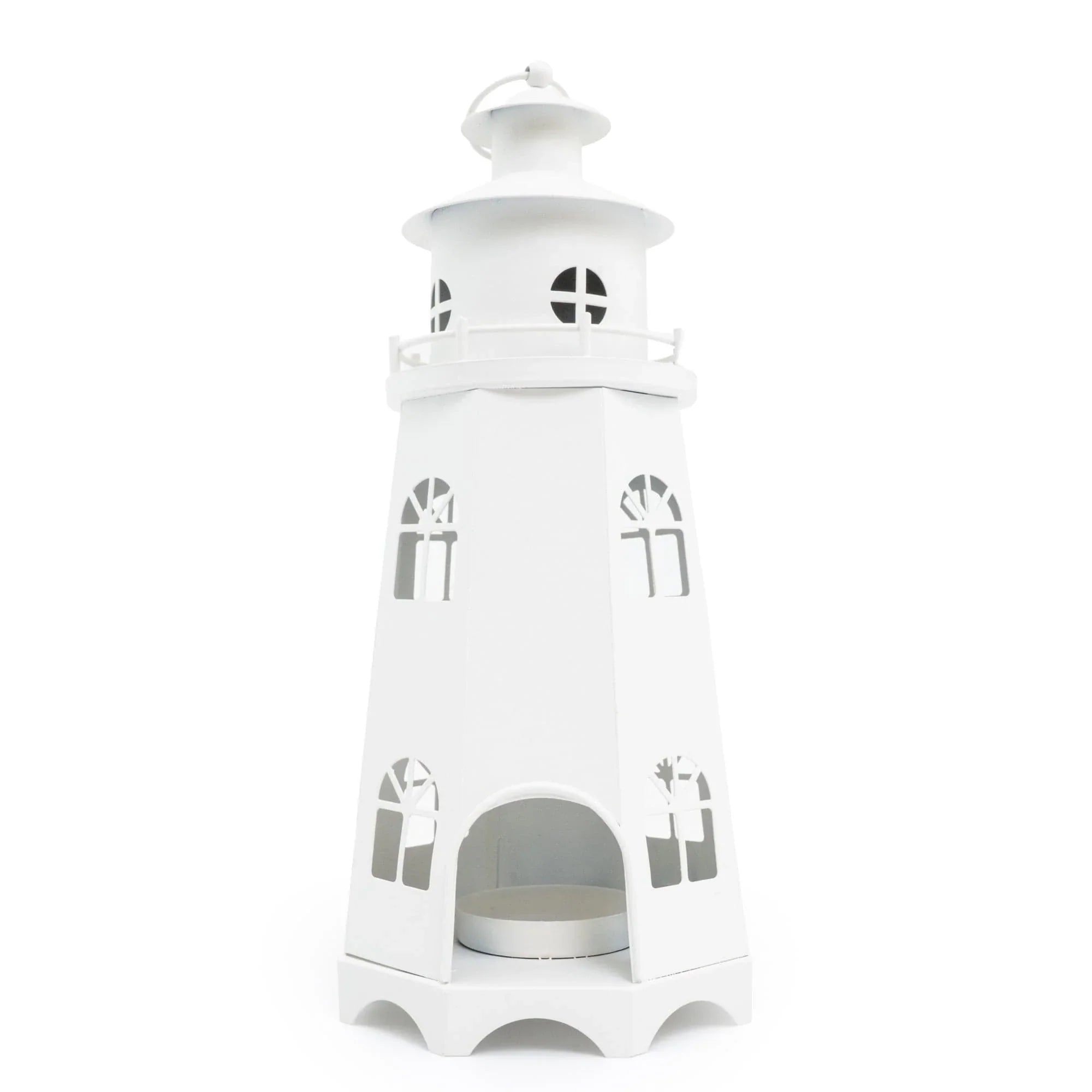 Metal Lighthouse Lantern - Matt White 31.5cm