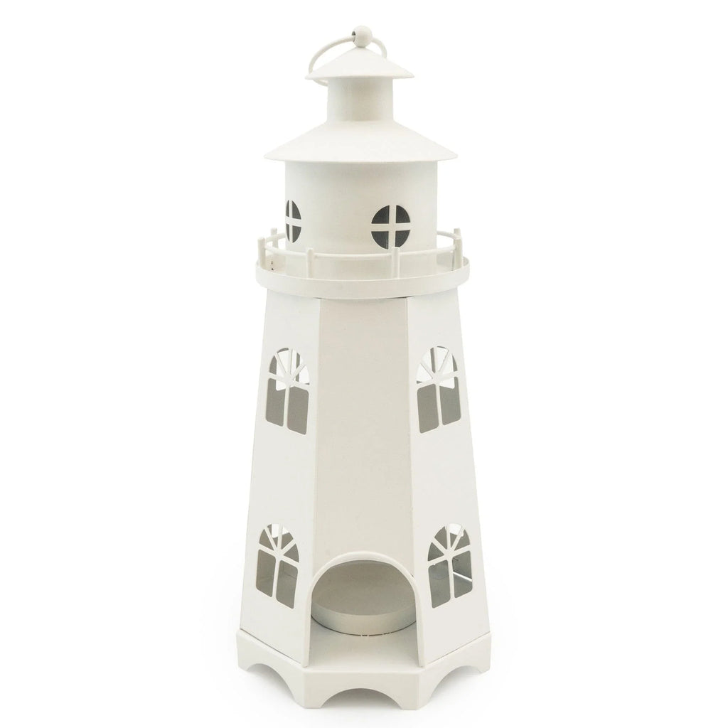 Metal Lighthouse Lantern - Matt White 31.5cm